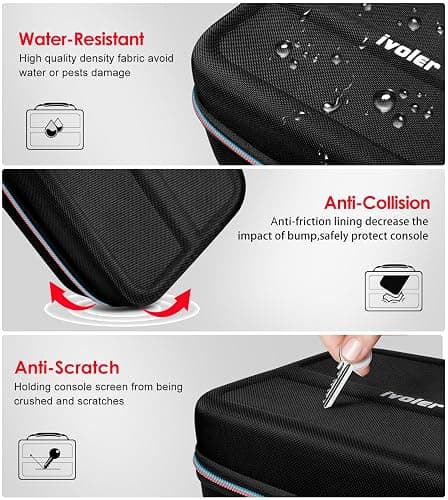 ivoler Carrying Storage All in One Case for Nintendo Switch 2 (2025),Portable Travel All Protective Hard Messenger Bag Soft Lining 20 Games for Switch 2 Console Pro Controller Accessories Black thumbnail 4