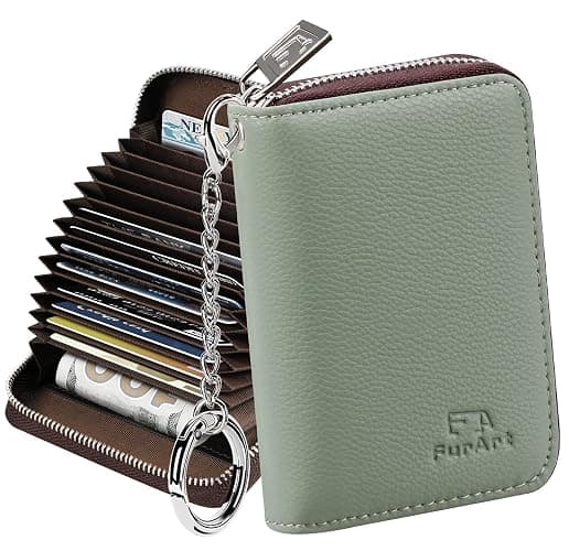 FurArt Zipper Wallet Women, RFID Blocking Credit Card Wallet, Business Card Holder, Compact Size KeyChain Wallet - Image 1