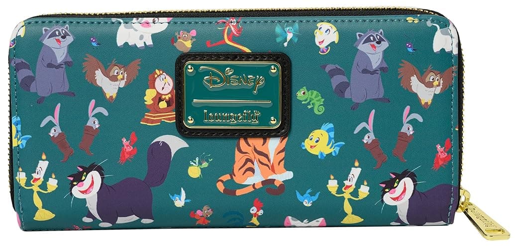 Loungefly Disney Wallet Princess Sidekicks Print Zip Faux Leather Clutch thumbnail 9