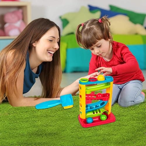 Durable Pound A Ball Toys for Toddler, Stacking, Learning, Active, Early Developmental Hammer Montessori Toys, Fun Gifts for Boy & Girl - STEM Educational Toy - Great Birthday Gift Ages 1 2 3 thumbnail 6