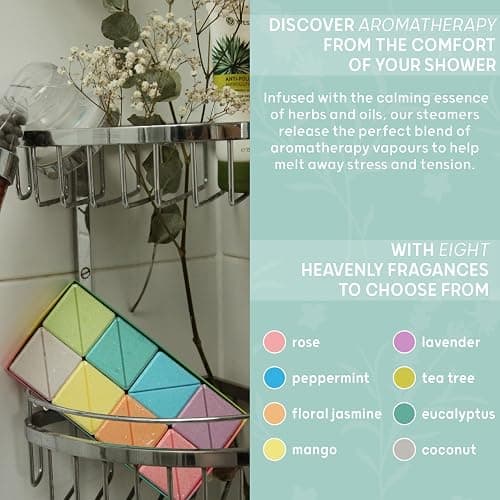 Level Body Mind Soul - Aromatherapy Shower Steamers - Energising, 8 Pack - Birthday Gifts for Women - Shower Bombs with Multiple Fragrances - Self Care Relaxation, Body Restore, Sinus Relief Vapour thumbnail 7