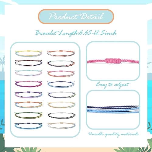 Long tiantian Summer Stuff String Anklet Bracelet for Women Beachy Bracelets Essentials Waterproof Surfer Bracelets Cute Summer Accessories Resort Wear for Women 2026 thumbnail 4