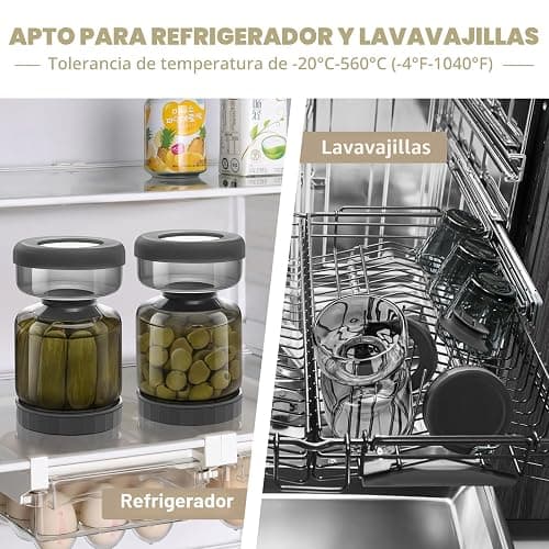 Luvan Bote para Aceitunas, 1L/34oz Tarro Aceitunas Separador Liquido, Tarro Encurtidosde Cristal, Adecuado para Verduras Encurtidas, Pepinos, Kimchi y Jalapeños. thumbnail 8