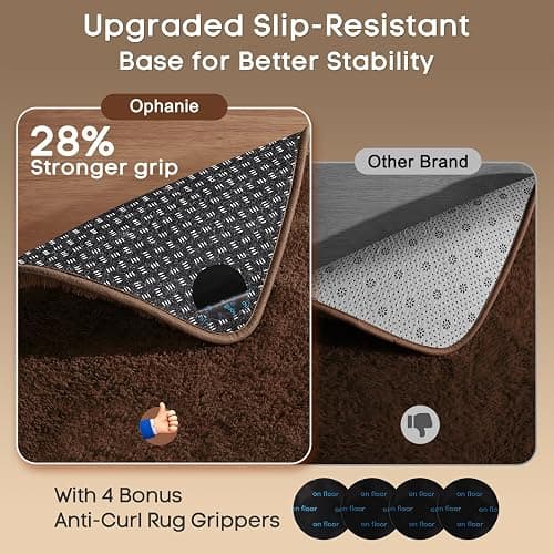 Ophanie Brown Rugs for Bedroom Living Room, Fluffy Fuzzy Furry Carpet, Plush Soft Shaggy Bedside Indoor Floor 4x6 Area Rug for Kids Girls Boys Baby Teen Dorm Nursery Home Decor Aesthetic thumbnail 4