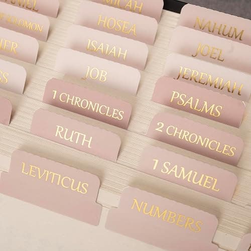 Lumintutu Laminated Bible Tabs, Gold Foil Large Print Lettering, 90 Tabs Bible Study Journaling Supplies, Christian Gift for Women and Men, She Reads Truth Bible (Pink) thumbnail 4