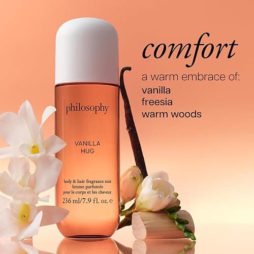 philosophy hair and body mists – long-lasting fragrance mists for women with skin-loving ingredients – hydrates & refreshes for 24 hours – vanilla, pistachio & coconut scent options thumbnail 3