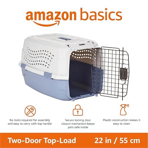 Amazon Basics Two-Door Top-Load Hard-Sided Pet Travel Carrier, 58.4 cm thumbnail 2