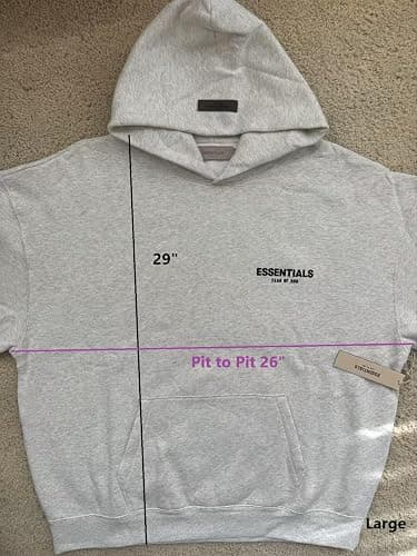 ESSENTIALS F.o.G Pullover Hoodie Cotton Blend Oversized, baggy fit. choose One or Two size down. Check photo for size. - X-Small - Light Oatmeal thumbnail 3