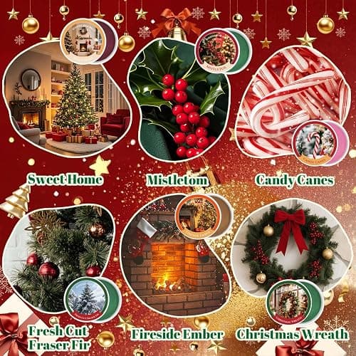 STRN Wax Melts, Christmas Advent Calendars Wax MeltCups, 12 Scented Natural Soy Wax, Long-Lasting Scent Wax Cubes for Wax Warmers, Home, Yoga, Christmas Gift Box, 1.06OZ * 12 Cups thumbnail 3