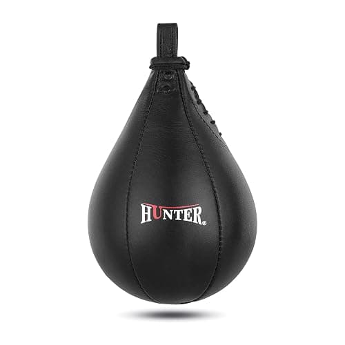 Hunter Leather Speed Bag with Hanging Swivel - Boxing Training Bag for Speed & Accuracy thumbnail 2