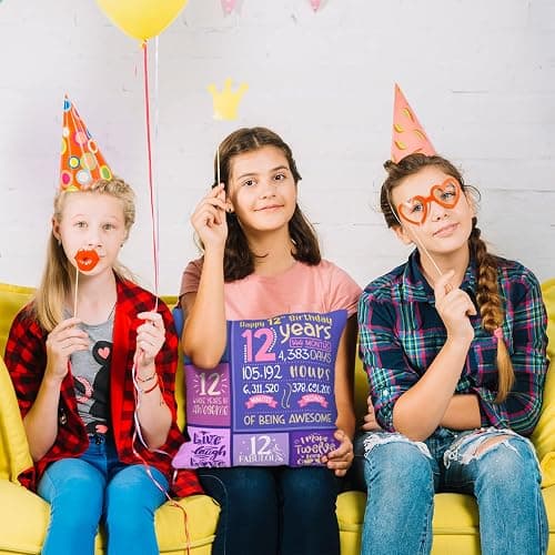 Skizbcw 12 Year Old Girl Gifts Ideas - Top Birthday Gifts for 12 Year Old Girl - 12th Birthday Decorations for Girls - 12th Girls Gift for Bday Throw Pillow Covers 18 x 18 inch - 18" x 18" (Pack of 1) - 12th thumbnail 2