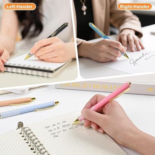 Ballpoint Pens Black Ink,10 PCS 1.0mm Medium Tip Retractable Pen,Long Lasting Smooth Writing Pens with Super Soft Grip,Suitable for Journaling, Take Notes,Gift for Women Men（Multicolor） thumbnail 2