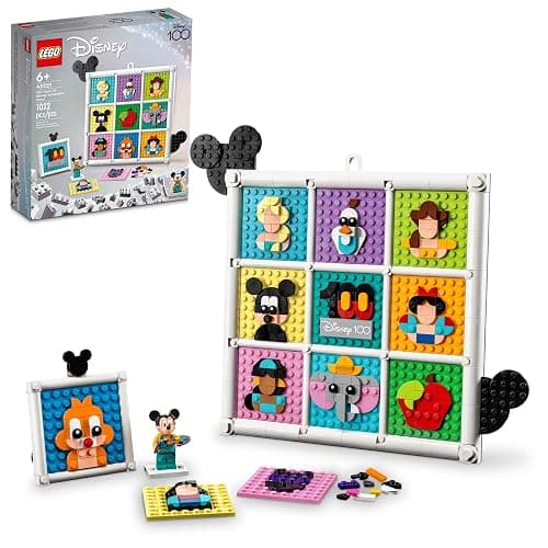 LEGO Disney Classic 100 Years of Disney Animation Icons 43221 Buildable Disney Toy with Mickey Mouse Minifigure, Classic Disney Wall Art, Fun Toys for Kids Ages 6+ - Image 1