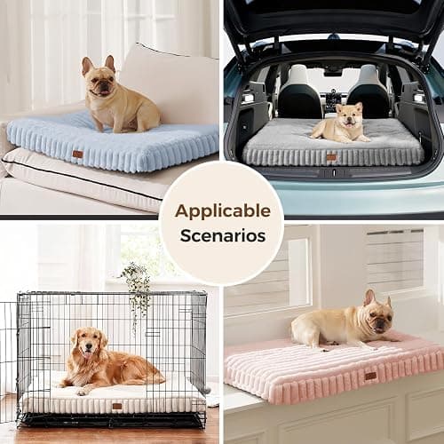 Orthopedic Dog Bed for Medium Dog, Waterproof Pet Bed,Non-Slip Bottom and Egg-Crate Foam with Removable Washable Cover Crate Bed,Pink,30"x20"x3" thumbnail 7