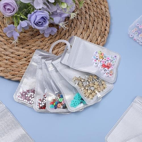Shimmeroo 100Pcs Diamond Beads Storage Bags, Pouches for DIY Diamond Art | Reusable Jewelry Earring Painting Storage Accessories, Bead and Gem Organizer for DIY Craft, 4.33 x 2.76 Inch thumbnail 7