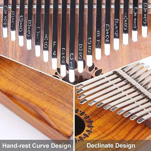 Newlam Kalimba Thumb Piano 17 Keys, Portable Mbira Finger Piano Gifts for Kids and Adults Beginners Wood thumbnail 3