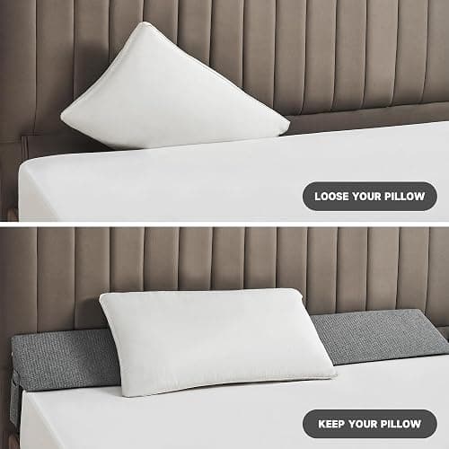 IFNOW Queen Size(60"x6"x10") Bed Wedge Pillow for Headboard, Mattress Gap Filler(0-8"), Bed Wedge for Gap Between Your Headboard and Mattress Dark Grey thumbnail 8