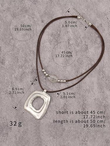 joymiao Boho Necklaces for Women Chunky Circle Necklace Layered Boho Circle Leather Choker Necklace Long Vintage Necklaces Bohemian Jewlery Gifts thumbnail 6