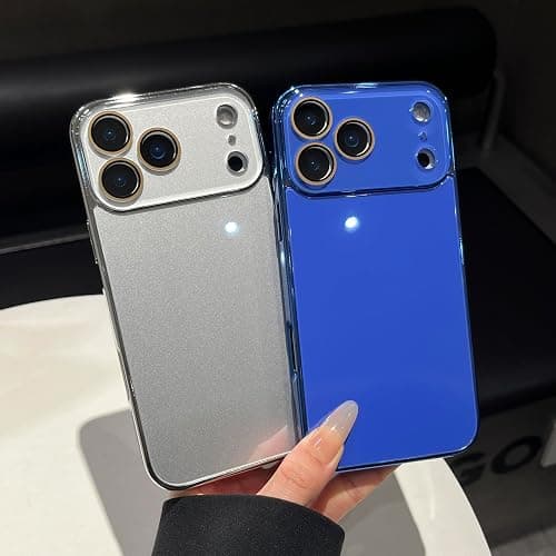 Solid Color Electroplated Frame with Crystal Camera Lens Protection Compatible with iPhone Case (iPhone 17 Pro Max,Rose Red) thumbnail 3