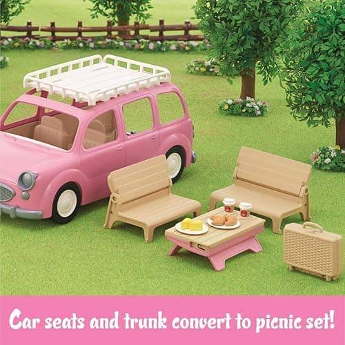 Calico Critters Family Picnic Van for Dolls - Toy Vehicle Seats up to 10 Collectible Figures! thumbnail 4