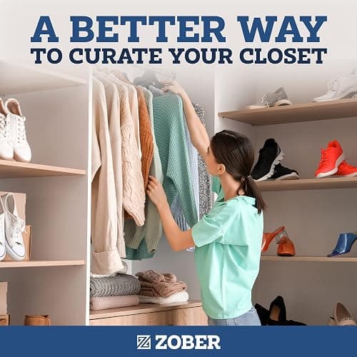 ZOBER Black Velvet Hangers 50 Pack - Clothes Hangers, Coat Hanger for Pants & Dress Clothes - Non Slip w/ 360 Degree Swivel, Holds up to 10 lbs - Strong Felt Hanger for Clothing thumbnail 7