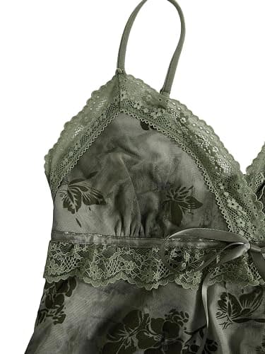 Verdusa Women's Y2K Tops Babydoll Summer Tank Tops Going Out Floral Lace Flowy Mesh Shirt Whimsical Clothes thumbnail 4