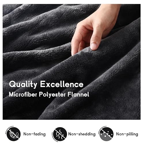Minervada Heated Blanket Electric Blanket Full Size 72''x84'', Soft Flannel Heating Blanket with 1-10 Hour Auto Off - 6 Heat Settings - Machine Washable - Dark Grey thumbnail 7
