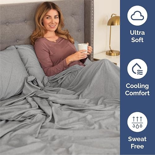 Queen Size 4 Piece Sheet Set - Comfy Breathable & Cooling Bed Sheets Set - Hotel Luxury Bedding for Women, Men, Kids, Teens, Boys & Girls - Deep Pockets, Soft & Wrinkle Free - Grey (Heathered Sheets) | Queen Size, 4 Piece, Hotel Luxury, Grey, Heathered Sheets thumbnail 4