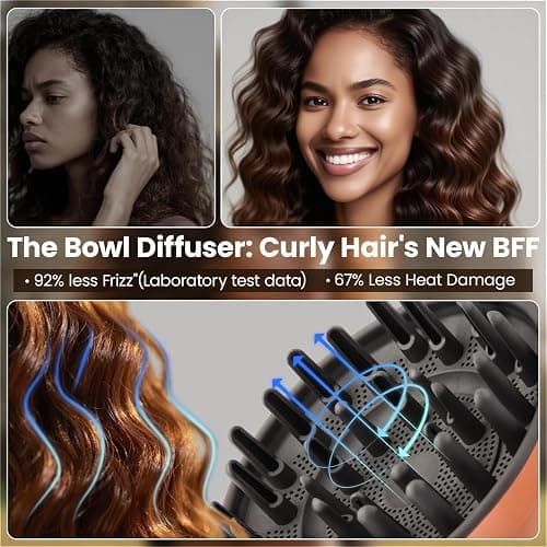 Dotspun Upgraded Large Diffuser Attachment for Dyson Airwrap Styler HS01/HS05/HS08 - Converts to Hair Dryer, Fast Drying Wave & Curly & Thick, Heat Resistant Nylon Fiber Nozzle Attachments (Gold) thumbnail 2