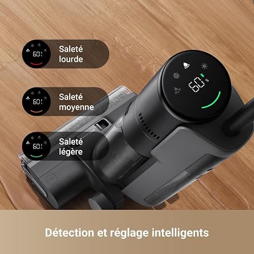 dreame H12 Pro Ultra Aspirateur Eau et poussière, Lavage 60 °C, Séchage 30 Min, Nettoyage Auto Double Rotation avec Racleur Résistant, Aspiration 16 000 Pa, Brosse 2 Bords, Détection Intelligents thumbnail 6