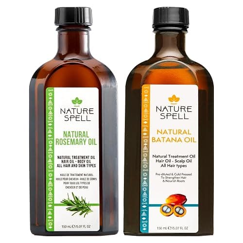 Nature Spell Rosemary & Batana Oil - 2 x 150ml - Oil Duo For Hair & Body, Promotes Hair Growth & Strengthens Hair, Suitable For All Hair & Skin Types - Image 1