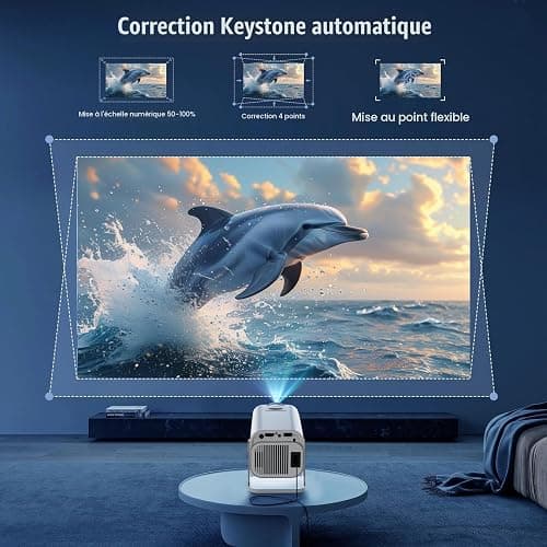 Vidéoprojecteur 4K 1080P WiFi 6 et Bluetooth 5.4 Rotation 180°, Blanc | App intégrée, Mini Projecteur Portable, Auto Keystone, Compatible Con HDMI/TV Stick/Laptop thumbnail 5