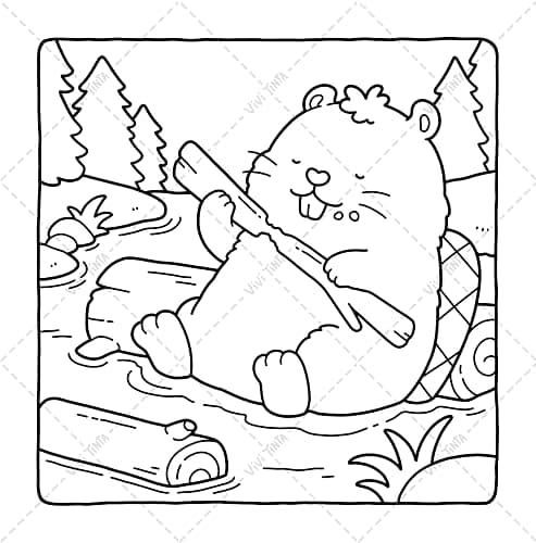 Animals: Relaxing Coloring Book for Adults & Teens Featuring Cute and Adorable Critters in Their Natural World thumbnail 9
