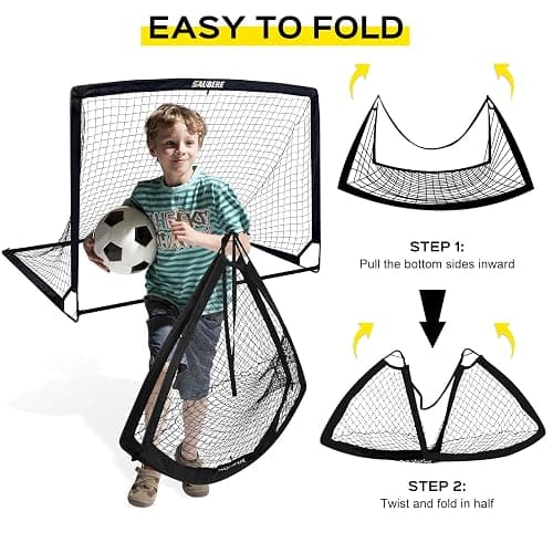 6x4 ft Kids Soccer Goals for Backyard Set of 2- Portable Pop Up Soccer Net for Backyard for Kids Toddler Youth, Soccer Training Equipment+ Soccer Goal Target, Ball and Cones, Outdoor Soccer Game thumbnail 4