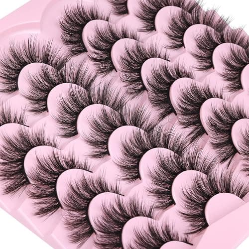 Eyelashes Natural Look Faux Mink Lashes 3D False Eyelashes Wispy Cat Eye Lashes Pack Strip Lashes by Kiromiro thumbnail 5