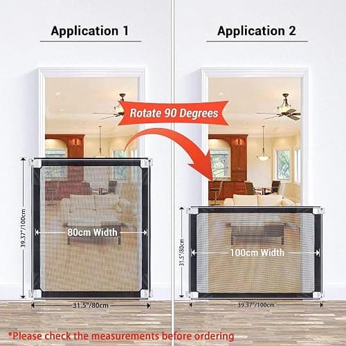Dog Gate for House Stairs Doorways - Thickened Metal Tube Fixing, Easy Install Anywhere (39.4X31.5in) thumbnail 2