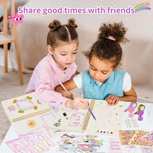 OIHEW DIY Journal Kit for Girls - 2PC Stocking Stuffers for Teen Girls, Stationary & Diary Set, Christmas Birthday Gifts for 8 9 10 11 12 13 14 Year Old Girls, Scrapbook Supplies Art and Crafts Toy Kit thumbnail 8