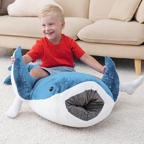 Mukouxun Giant Whale Shark Plush Pillow Toy - Realistic Big Stuffed Animal thumbnail 4