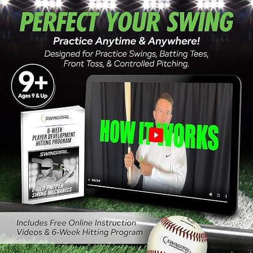 SWINGRAIL Baseball/Softball Swing Trainer Aid - Equipment for Batting and Hitting thumbnail 6