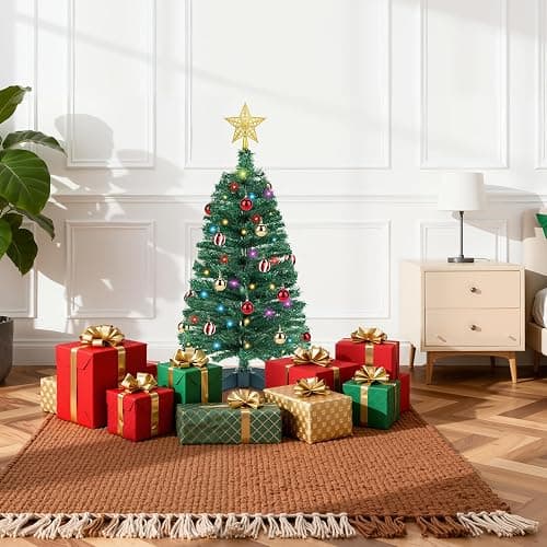 3 FT Small Christmas Tree with Lights, 12 Lighting Modes, Timer&Ornaments, Mini Fake Artificial Xmas Tree for Tabletop, Home, Office, Christmas Decoration Tree Decor thumbnail 6