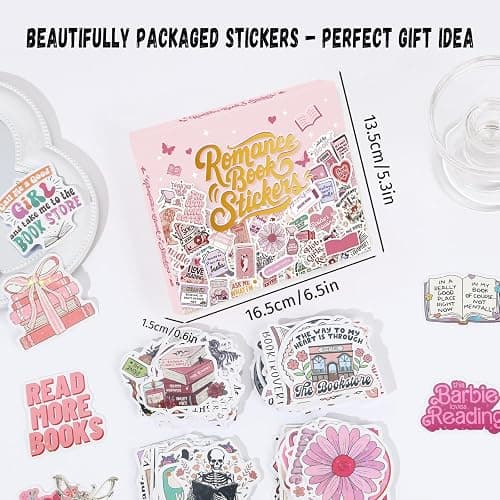 210 PCS Book Stickers, Funny Vinyl Waterproof Non-Repeating Read Book Waterproof Stickers for Gift Vinyl Decals Cute Gifts for Laptop Water Bottles Phone thumbnail 2