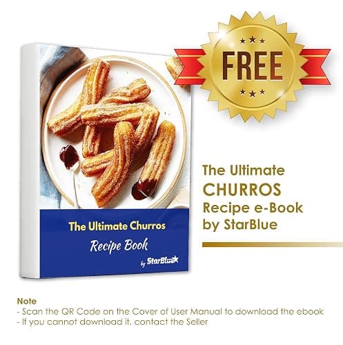 StarBlue Churro Maker with FREE Recipe e-Book - Cook Healthy and Oil-free Churros in just minutes AC 220-240V 50/60Hz 750W, UK Plug thumbnail 6