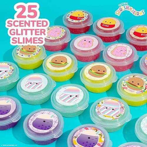 Original Squishmallows Ultimate Compounds Set, 25-Pack, Scented Glitter Slimes, Slime Party Favors for Kids, Slime Bulk, Kids Party Favors Goodie Bags, Mini Squishmallows, Mini Slime, Sludge Toys thumbnail 2