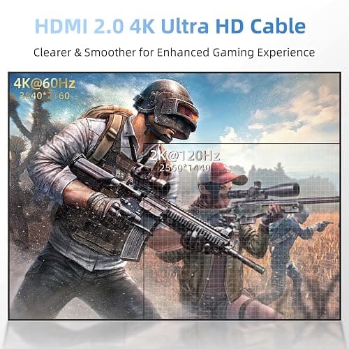 Diyanisly 4K Long Hdmi Cable 85FT Ultra High Speed HDMI 2.0 Cable, Support 4K@60Hz, 3D ARC, Ethernet Audio Video Return HDMI Cord for UHD Xbox PS4/PS5 Roku TV Monitor Laptop PC (Braided, Black) thumbnail 4