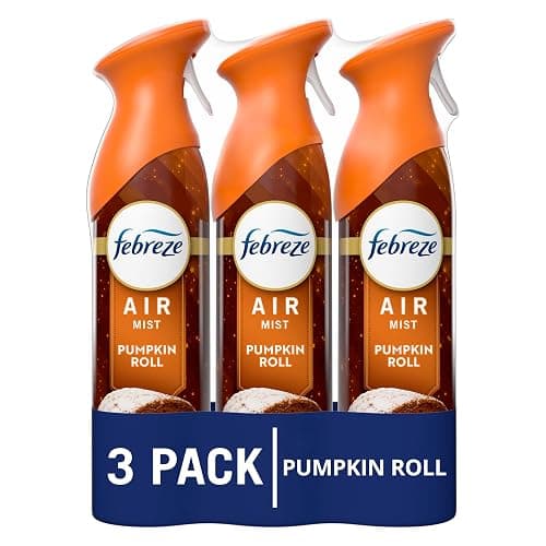Febreze Odor-Fighting Air Freshener Spray, Room Spray, Pumpkin Roll Air Mist, 8.1 oz, 3ct - Image 1