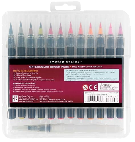Studio Series Watercolor Brush Marker Pens (Set of 24 pens, plus bonus water brush), Great for Hand Lettering, Calligraphy, Manga, Comics, Adult Coloring Books, Journals, and all DIY Drawing Art thumbnail 2