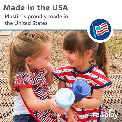 Re-Play Spill-Proof Sippy Cups - Reusable 10 Oz Set of 6, Dishwasher & Microwave Safe, Made in USA, Fairytale thumbnail 4