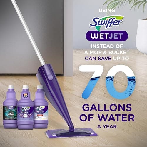 Swiffer WetJet Multi-Purpose Floor Cleaner Solution with Febreze Refill, Hardwood Floor Cleaner, Lavender Scent, 1.25 Liter -42.2 Fl Oz (Pack of 2) | with Febreze thumbnail 4