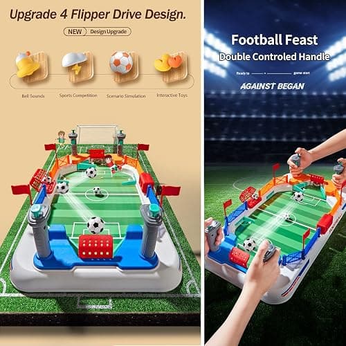 COUOMOXA Soccer Board Game for Kids: Mini Foosball Table Game - Interaction Soccer Toys for 3 4 5 6 7 8-12 Year Old Indoor Family Playroom Party - Perfect Birthday Sports Gift for Boys Girls thumbnail 2