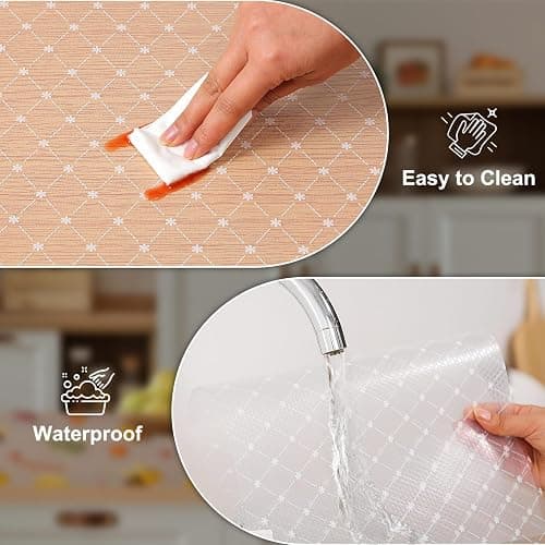 Cooyes Shelf Liner – Premium Non-Adhesive Cabinet & Drawer Liner for Kitchen – Waterproof Shelf Paper with Modern Pattern – Durable EVA Cabinet Mat – Easy to Cut （12" W x 120" L） thumbnail 6
